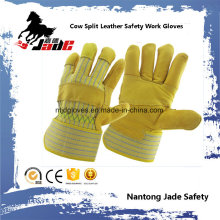 Cowhide Grain Industrial Safety Patched Palm Work Leather Glove